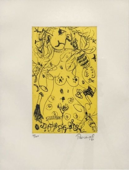 “Nude and Bee” Etching SignedNumbered 47100 on margin John De Burgh Percival (Australian 1923-2000) 1