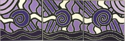 3 x ‘Gnamma Holes’ Aboriginal Dot Painting Patienie Yowdee (Australian Aboriginal)