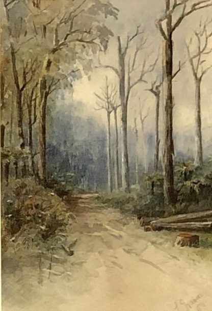 Untitled “Forest Road” Australian Watercolour Painting Circa 1893 1