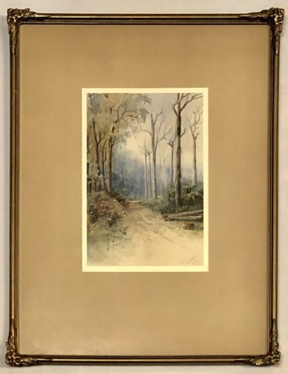 Untitled “Forest Road” Australian Watercolour Painting Circa 1893 2