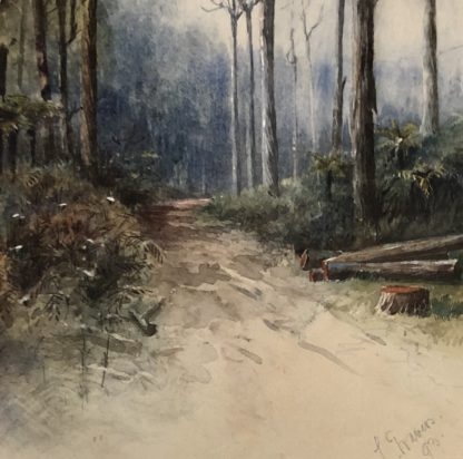 Untitled “Forest Road” Australian Watercolour Painting Circa 1893 3