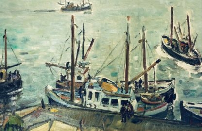 “Boats at the Quay Oban” Jean De La Fontinelle (France 1900-1974) 1