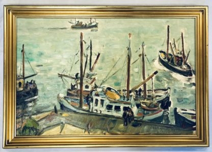 “Boats at the Quay Oban” Jean De La Fontinelle (France 1900-1974) 2