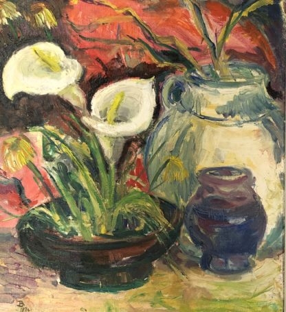 Untitled “Still Life w/ Lilies” Signed B and Dated 1974 1