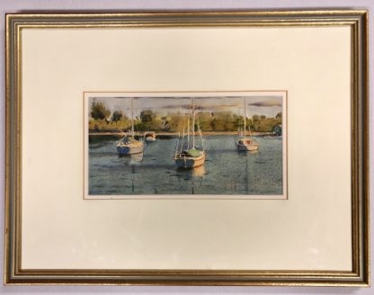 Untitled “Yachts At Anchor” Illegible Signature 2
