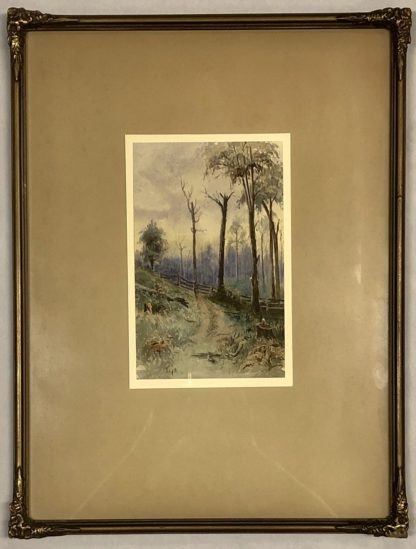 Untitled “Along the Fence” Australian Watercolour Painting Circa 1893 2
