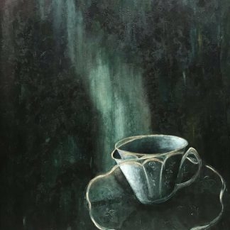 “Untitled the Teacup” Original Oil Painting Christine Hubay (Australian) 1