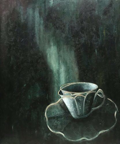 “Untitled the Teacup” Original Oil Painting Christine Hubay (Australian) 1
