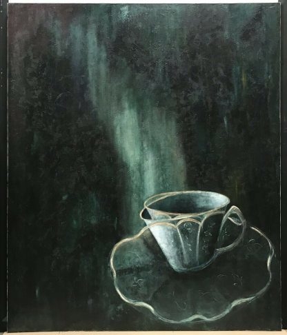 “Untitled the Teacup” Original Oil Painting Christine Hubay (Australian) 3