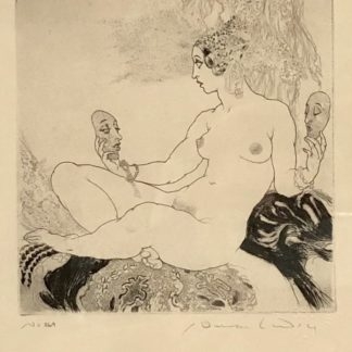 “Which Mask” Ltd/Ed 269/550 Facsimile Etching Norman Lindsay (Aust 1879-1969) 1