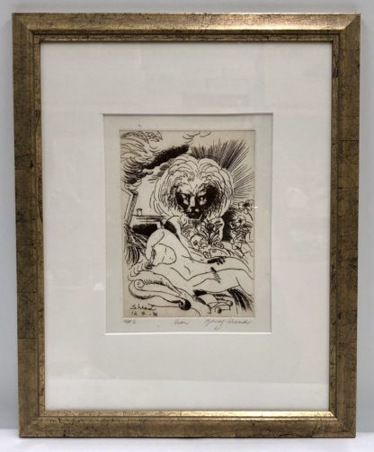 Artist Proof Etching “Lion” Titled and Signed on Margin in Pencil Garry Shead (Australian 1942-) 2