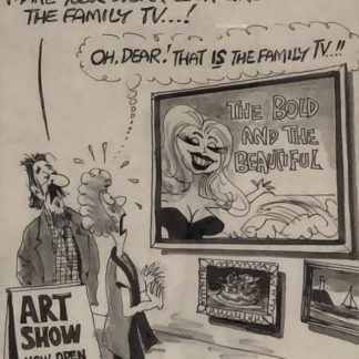Original Ink & Pencil Cartoon “Some Of The Frames These Days Make Your Work Look Like The Family TV…!” Geoffrey Raynor Hook OAM (1928 – 2018) 1