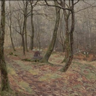 Original Gouache Painting by J M Southern “Winter Morning in the Wood” 1880 By J M Southern (19th – 20th Century British [exh 1874 -1892]) 1
