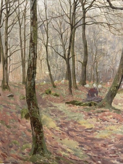Original Gouache Painting by J M Southern “Winter Morning in the Wood” 1880 By J M Southern (19th – 20th Century British [exh 1874 -1892]) 4