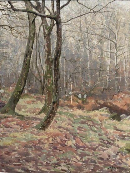 Original Gouache Painting by J M Southern “Winter Morning in the Wood” 1880 By J M Southern (19th – 20th Century British [exh 1874 -1892]) 5