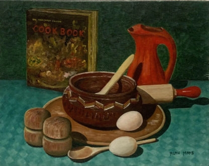 Original Oil Painting 'Lets Cook' Signed Lower Right By Alan Maas (Australian Maryborough 1930-) 1