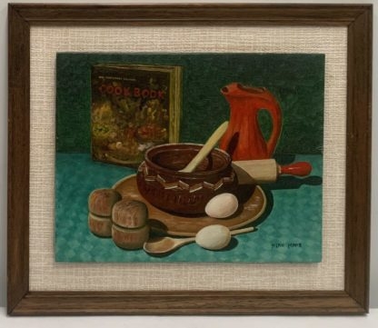 Original Oil Painting 'Lets Cook' Signed Lower Right By Alan Maas (Australian Maryborough 1930-) 3
