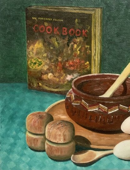 Original Oil Painting 'Lets Cook' Signed Lower Right By Alan Maas (Australian Maryborough 1930-) 6