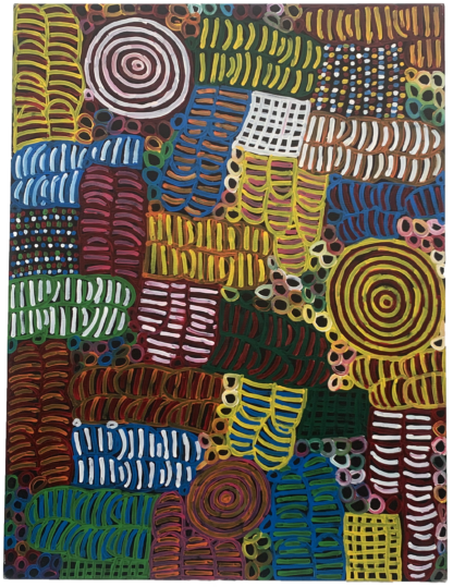 Original Aboriginal Art Painting “Bush Melon Dreaming” by Betty Mbitjana (Aboriginal Australian 1954-) 1