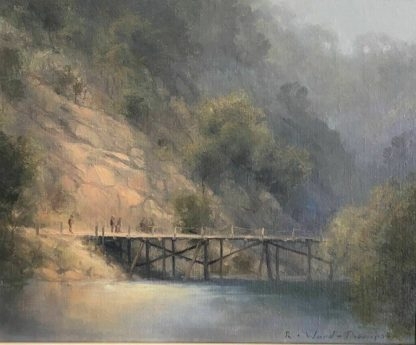 Original Oil Painting “Cold River Bridge NSW” By Ramon Ward Thompson (Australian 1941-) 1