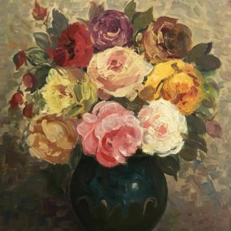 Original Oil Painting “Roses” By Emile Bednes (Australian 1938- ) 1