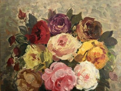 Original Oil Painting “Roses” By Emile Bednes (Australian 1938- ) 4