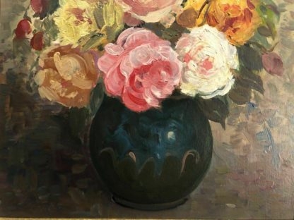 Original Oil Painting “Roses” By Emile Bednes (Australian 1938- ) 5