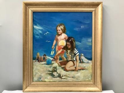 "On The Beach" Oil Paintinh By 1996 Richard Gao 2