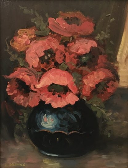 “Floral Still Life” Oil Painting By Emile Bednes