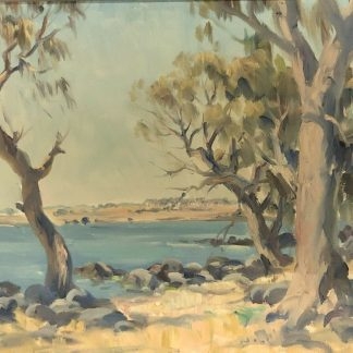 Ambrose Sylvester Griffin (Aust 1912-1980) “On the Foreshore” Oil Painting 1