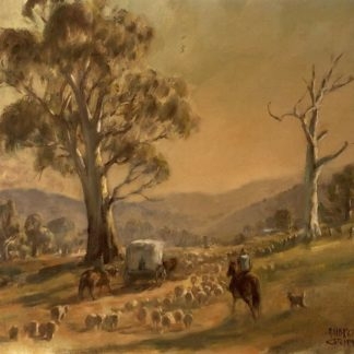 Ambrose Sylvester Griffin (Aust 1912-1980) “Sheep Muster” Oil Painting 1