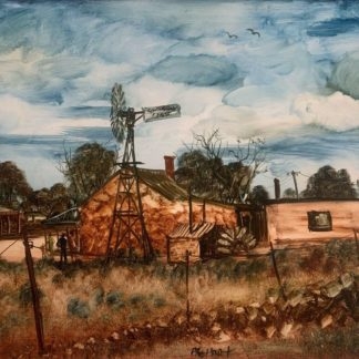 Original Oil On Board Painting By Pro Hart Silverton Depicting Farmhouse 1