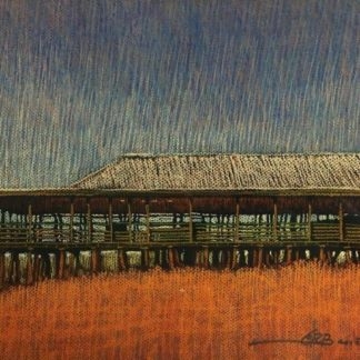 Original Pastel Drawing by Clark Barrett “Woolshed” Signed lower Right 1