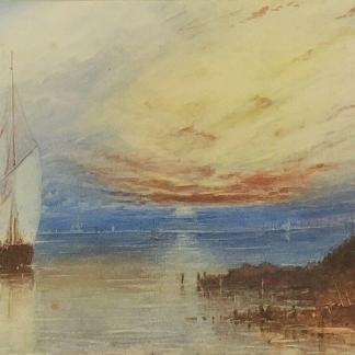 Harbour Light “Untitled” Watercolour Painting By Huett 1