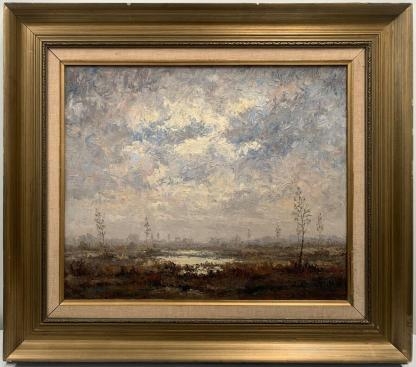 Original Oil Painting “Landscape with Water” By (Arthur Van Hecke (France 1924-2003) Signature Unverified) 2