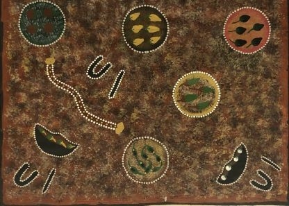 Australian Aboriginal Hilda Nambula “Bush Tucker” Painting Utopia Art Community NT 6
