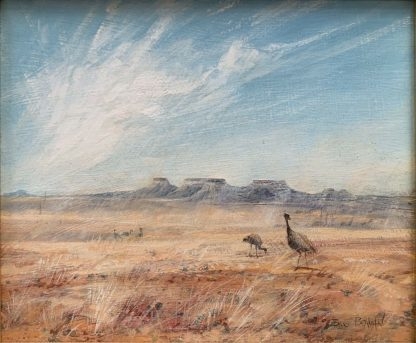 'Emus In The Desert' Untitled William “Bill” Beavan (Aust 1944 – 2005) 1