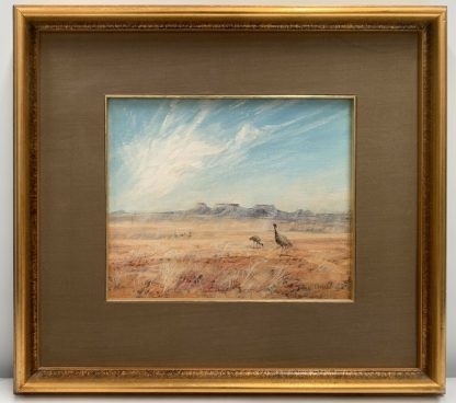 'Emus In The Desert' Untitled William “Bill” Beavan (Aust 1944 – 2005) 2