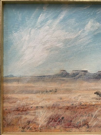 'Emus In The Desert' Untitled William “Bill” Beavan (Aust 1944 – 2005) 5