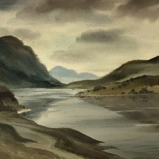 “Mountain Lake” Watercolour Painting George William Mansell (1915-1964) 1