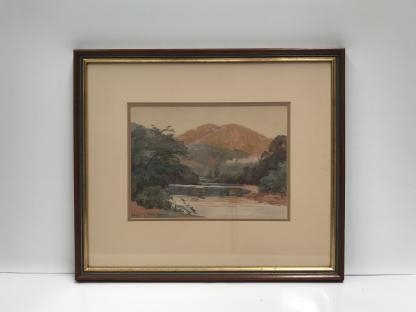 Watercolour by John Thomas Rowell (1894-1973) Forest Mountain Landscape 2