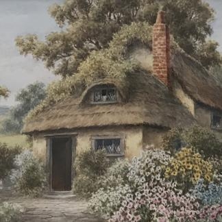 “Thatched Cottage” Watercolour By Ernest Edwin Abbott