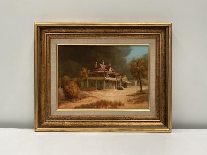 Original Oil Painting By Warren William Curry (Australia 1945-) “Hotel Coolac” 2