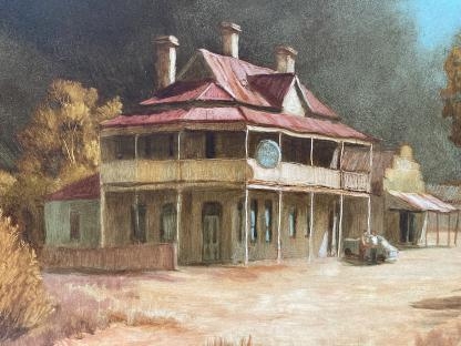Original Oil Painting By Warren William Curry (Australia 1945-) “Hotel Coolac” 10