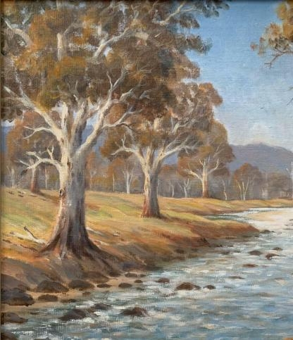 River Landscape with Gums (Untitled) By Leslie Sands (1917-) 5