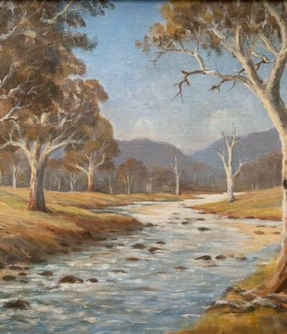 River Landscape with Gums (Untitled) By Leslie Sands (1917-) 6