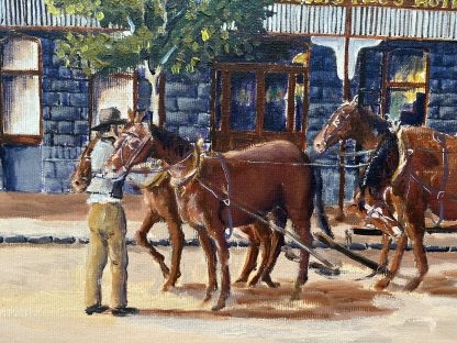 Original Oil Painting by Terrence David Doyle (Australian) “Stage Coach” 8