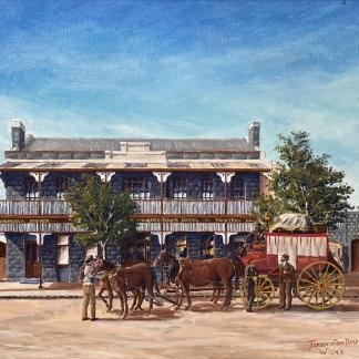Original Oil Painting by Terrence David Doyle (Australian) “Stage Coach”