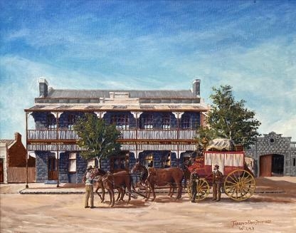 Original Oil Painting by Terrence David Doyle (Australian) “Stage Coach”