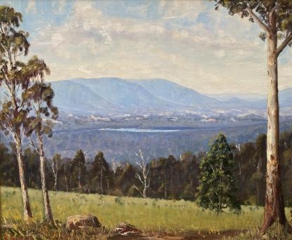 “View of Silvan Dam from Kalorama” Oil Painting By Richard Goulder